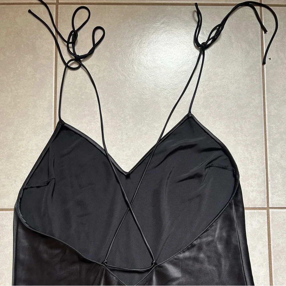 Victorias Secret Black Maxi Slip Dress Satin - Picture 8 of 8
